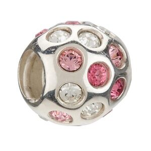 Chamilia Sterling Silver Pink CZ Disco Ball Bead